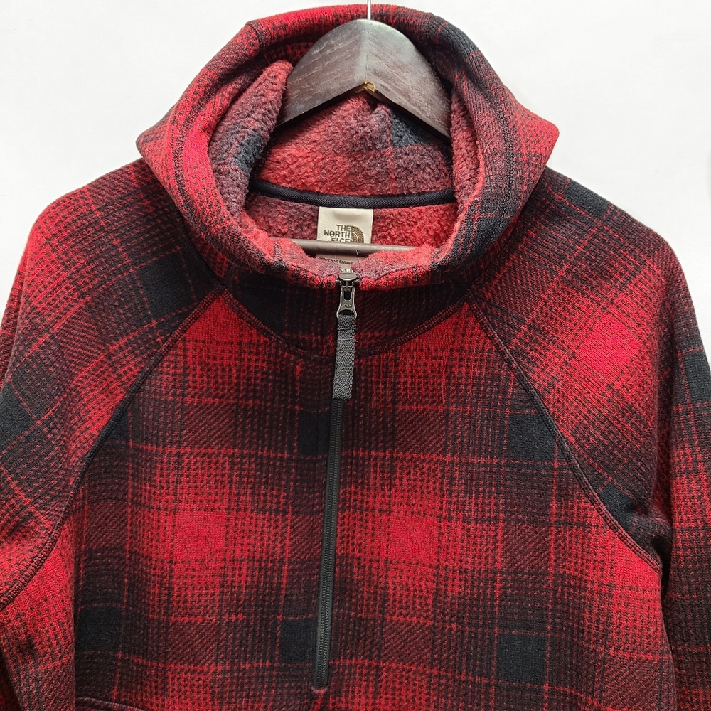 North Face Crescent Hooded Pullover Plaid Print